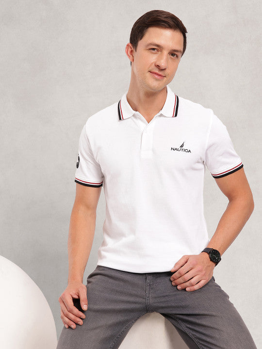 Men's Solid Pure Cotton Polo Tee