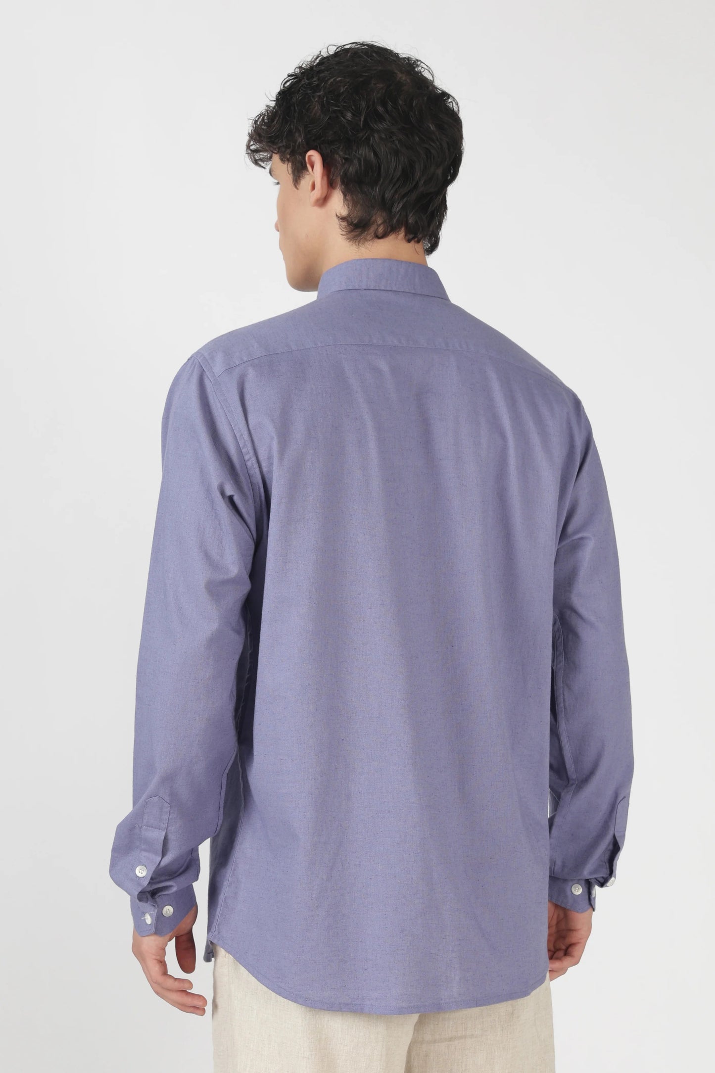 Orixta Premium Embroidered Lavender Cotton Casual Shirt for Men | Full Sleeve Regular Fit Designer Button-Down Shirt