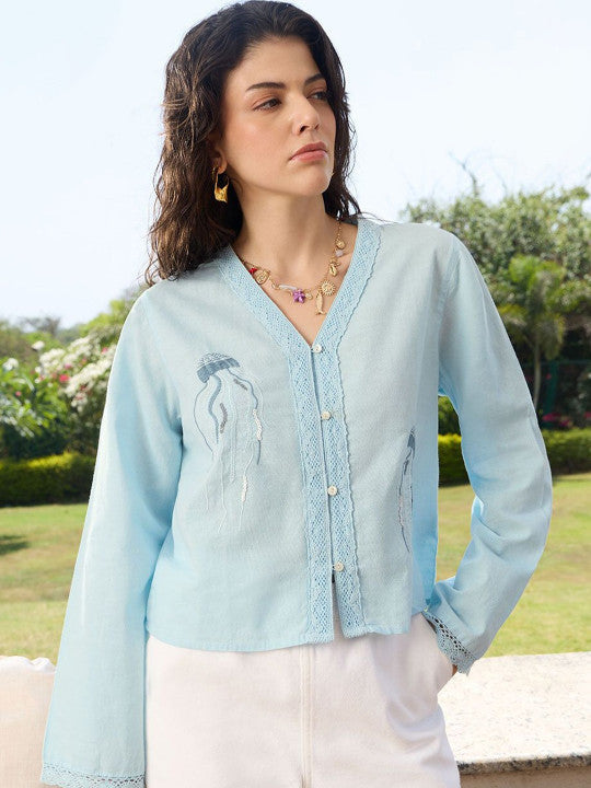 Mandarin Collar Casual Shirt
